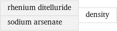rhenium ditelluride sodium arsenate | density