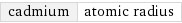 cadmium | atomic radius