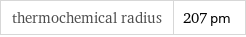 thermochemical radius | 207 pm