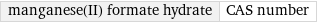 manganese(II) formate hydrate | CAS number