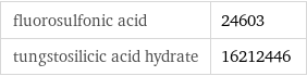 fluorosulfonic acid | 24603 tungstosilicic acid hydrate | 16212446