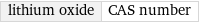 lithium oxide | CAS number