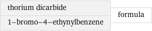 thorium dicarbide 1-bromo-4-ethynylbenzene | formula