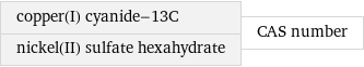 copper(I) cyanide-13C nickel(II) sulfate hexahydrate | CAS number