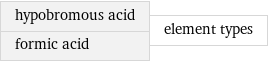 hypobromous acid formic acid | element types