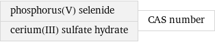 phosphorus(V) selenide cerium(III) sulfate hydrate | CAS number