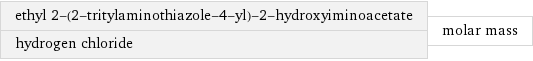 ethyl 2-(2-tritylaminothiazole-4-yl)-2-hydroxyiminoacetate hydrogen chloride | molar mass