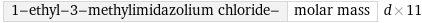 1-ethyl-3-methylimidazolium chloride- | molar mass d×11