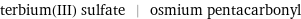 terbium(III) sulfate | osmium pentacarbonyl