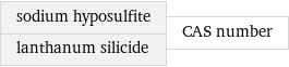 sodium hyposulfite lanthanum silicide | CAS number