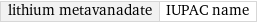 lithium metavanadate | IUPAC name