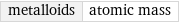 metalloids | atomic mass