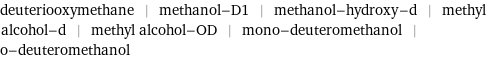 deuteriooxymethane | methanol-D1 | methanol-hydroxy-d | methyl alcohol-d | methyl alcohol-OD | mono-deuteromethanol | o-deuteromethanol