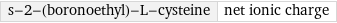 s-2-(boronoethyl)-L-cysteine | net ionic charge