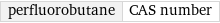 perfluorobutane | CAS number