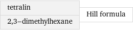 tetralin 2, 3-dimethylhexane | Hill formula