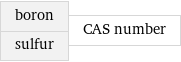 boron sulfur | CAS number