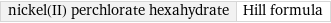 nickel(II) perchlorate hexahydrate | Hill formula