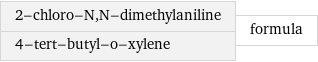 2-chloro-N, N-dimethylaniline 4-tert-butyl-o-xylene | formula