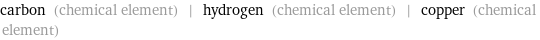 carbon (chemical element) | hydrogen (chemical element) | copper (chemical element)