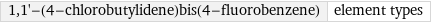 1, 1'-(4-chlorobutylidene)bis(4-fluorobenzene) | element types