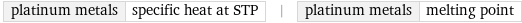 platinum metals | specific heat at STP | platinum metals | melting point