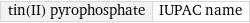 tin(II) pyrophosphate | IUPAC name