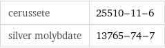 cerussete | 25510-11-6 silver molybdate | 13765-74-7