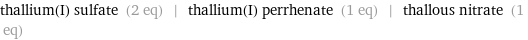 thallium(I) sulfate (2 eq) | thallium(I) perrhenate (1 eq) | thallous nitrate (1 eq)