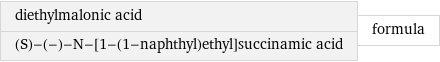 diethylmalonic acid (S)-(-)-N-[1-(1-naphthyl)ethyl]succinamic acid | formula