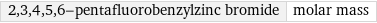 2, 3, 4, 5, 6-pentafluorobenzylzinc bromide | molar mass