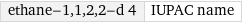 ethane-1, 1, 2, 2-d 4 | IUPAC name