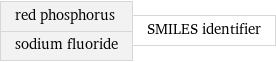 red phosphorus sodium fluoride | SMILES identifier