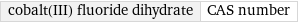 cobalt(III) fluoride dihydrate | CAS number