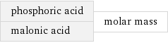 phosphoric acid malonic acid | molar mass