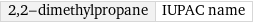 2, 2-dimethylpropane | IUPAC name