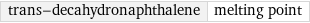 trans-decahydronaphthalene | melting point