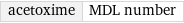 acetoxime | MDL number