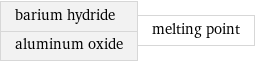 barium hydride aluminum oxide | melting point