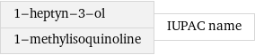 1-heptyn-3-ol 1-methylisoquinoline | IUPAC name