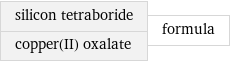 silicon tetraboride copper(II) oxalate | formula