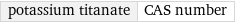 potassium titanate | CAS number