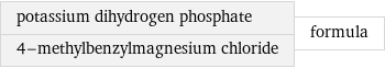 potassium dihydrogen phosphate 4-methylbenzylmagnesium chloride | formula