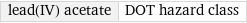 lead(IV) acetate | DOT hazard class