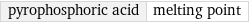 pyrophosphoric acid | melting point