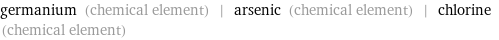 germanium (chemical element) | arsenic (chemical element) | chlorine (chemical element)