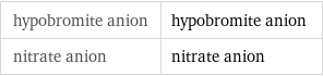 hypobromite anion | hypobromite anion nitrate anion | nitrate anion