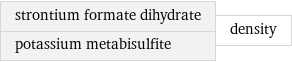 strontium formate dihydrate potassium metabisulfite | density