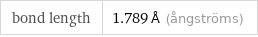 bond length | 1.789 Å (ångströms)
