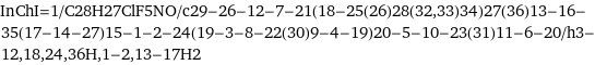 InChI=1/C28H27ClF5NO/c29-26-12-7-21(18-25(26)28(32, 33)34)27(36)13-16-35(17-14-27)15-1-2-24(19-3-8-22(30)9-4-19)20-5-10-23(31)11-6-20/h3-12, 18, 24, 36H, 1-2, 13-17H2